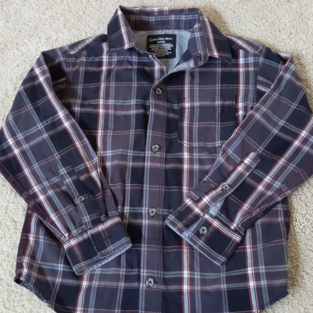 Clavin Kline Jeans plaid button up shirt as 5/6